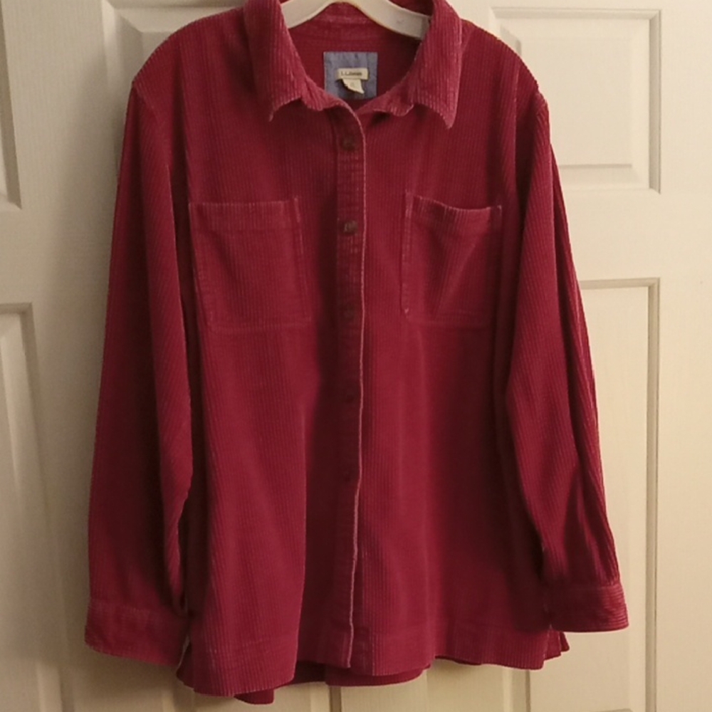 L.L. Bean 100% Cotton 2X Corduroy Shacket